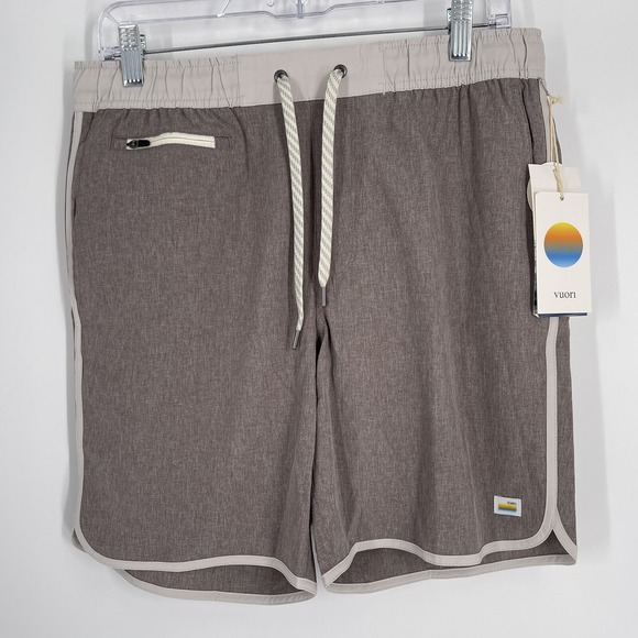Vuori Men's Banks Shorts Palo Orange Small NWT Gray MSRP $68 Gym Shorts - Picture 1 of 4